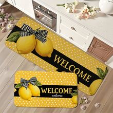 1pc Lemon Print Rug, Summer Fresh Style, Decorative Rug, Bedroom Decor, Small Rug, Rug, Home Decor, Living Room Rug, Living Room Small Rug, Bedroom Rug, Living Room Home Decor, Outdoor Rug, Washable Rug - Multicolor 7 - View 3