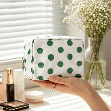 1 pieza Monedero mini de moda con estampado de lunares, bolsa de almacenamiento de contraste de colores para lápiz labial y auriculares, bolsa de almacenamiento pequeña portátil, almacenamiento en el hogar, puede contener lápiz labial, polvo, auriculares, tarjetas, etc., adecuado para el uso diario, viajes, uso personal o como regalo - Multicolor - Ver 5