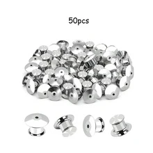 50 piezas de respaldos de pasador con cierre de de metal, diseño de resorte sin herramientas, 0.4 pulgadas para broche/solapa/pin de esmalte, mango antideslizante y antidaño, adecuado para manualidades DIY y distintivos - A - Ver 13