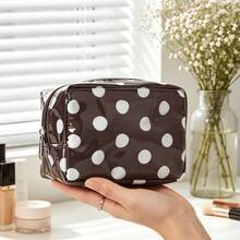1 pieza Monedero mini de moda con estampado de lunares, bolsa de almacenamiento de contraste de colores para lápiz labial y auriculares, bolsa de almacenamiento pequeña portátil, almacenamiento en el hogar, puede contener lápiz labial, polvo, auriculares, tarjetas, etc., adecuado para el uso diario, viajes, uso personal o como regalo - Multicolor - Ver 6