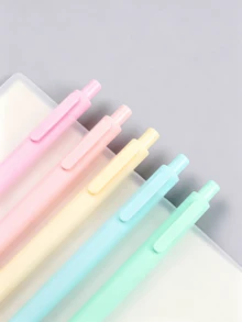 12支純色圓珠筆，舒適書寫筆，彩色可伸縮漂亮日記筆，黑色墨水凝膠筆 1.0mm，禮品筆，適合女性與男性，辦公用品，返校必備，開學季 - 馬卡龍色原子筆 - 查看 6
