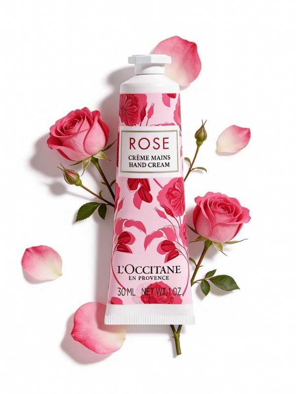 L'Occitane 玫瑰護手霜 30ml，乳木果油滋潤養護，保濕不油膩，優雅玫瑰香調