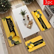 1pc Lemon Print Rug, Summer Fresh Style, Decorative Rug, Bedroom Decor, Small Rug, Rug, Home Decor, Living Room Rug, Living Room Small Rug, Bedroom Rug, Living Room Home Decor, Outdoor Rug, Washable Rug - Multicolor 7 - View 2