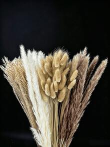 38/60/80/110pcs White Artificial Pampas Grass Decor 17.3/Inch Small Fake Reed Feather Bouquet, Bohemian Style, Wedding Vase, Wreath Decoration, Bedroom Decor, Bohemian Wedding, Mother's Day Gift, Suitable For Halloween, Christmas, Aesthetic Home - Apricot - View 8
