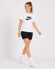 Nike Sportswear Essentials Logo Print Crew Neck Breathable Short-Sleeve T-Shirt, Women's, White - White - View 6