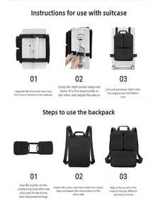 1 pieza Maletín para portátil - Bolso de hombro para portátil 2 en 1, mochila ligera y equipaje portátil, organizador de viaje expandible - Ver 9
