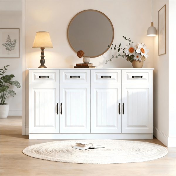 160 Cm Sideboard Cabinet In MDF With Storage Doors