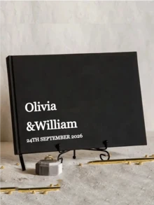 Customized Linen Wedding Guest Book, Personalized Linen Hardcover Photo Album, Photo Guest Book, Wedding Keepsake & Anniversary Commemorative Album, Perfect Gift - Multicolor - View 17