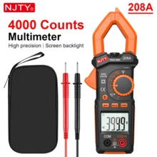 NJTY Digital Clamp Meter 4000 Counts Multimeter Sejati, Penguji Arus Tegangan, Deteksi NCV, Pengujian Kontinuitas Resistansi Kapasitansi Dioda, Alat Pengukur Suhu Frekuensi Siklus Kerja, Dengan Lampu Latar dan Senter - MultiWarna - View 9