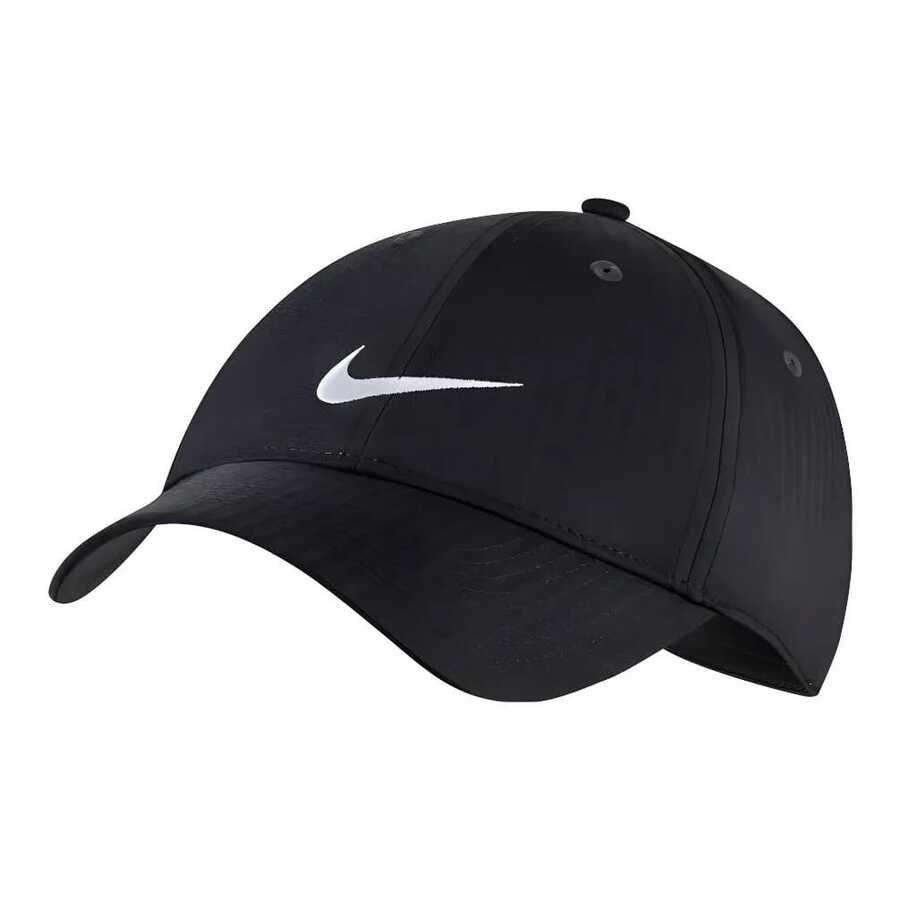 Nike 耐吉 金屬扣高爾夫 拼接刺繡 聚酯纖維 鴨舌帽 男女同款情侶款 黑色白標 - 黑色 - 查看 1