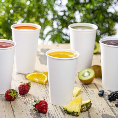 10 stuks 16oz (ca. 500 ml) witte dikke papieren bekers, geschikt voor warme en koude dranken, stevige koffiebekers, perfect voor thuis, kantoor en evenementen - voorheen Comfortabele Verpakking