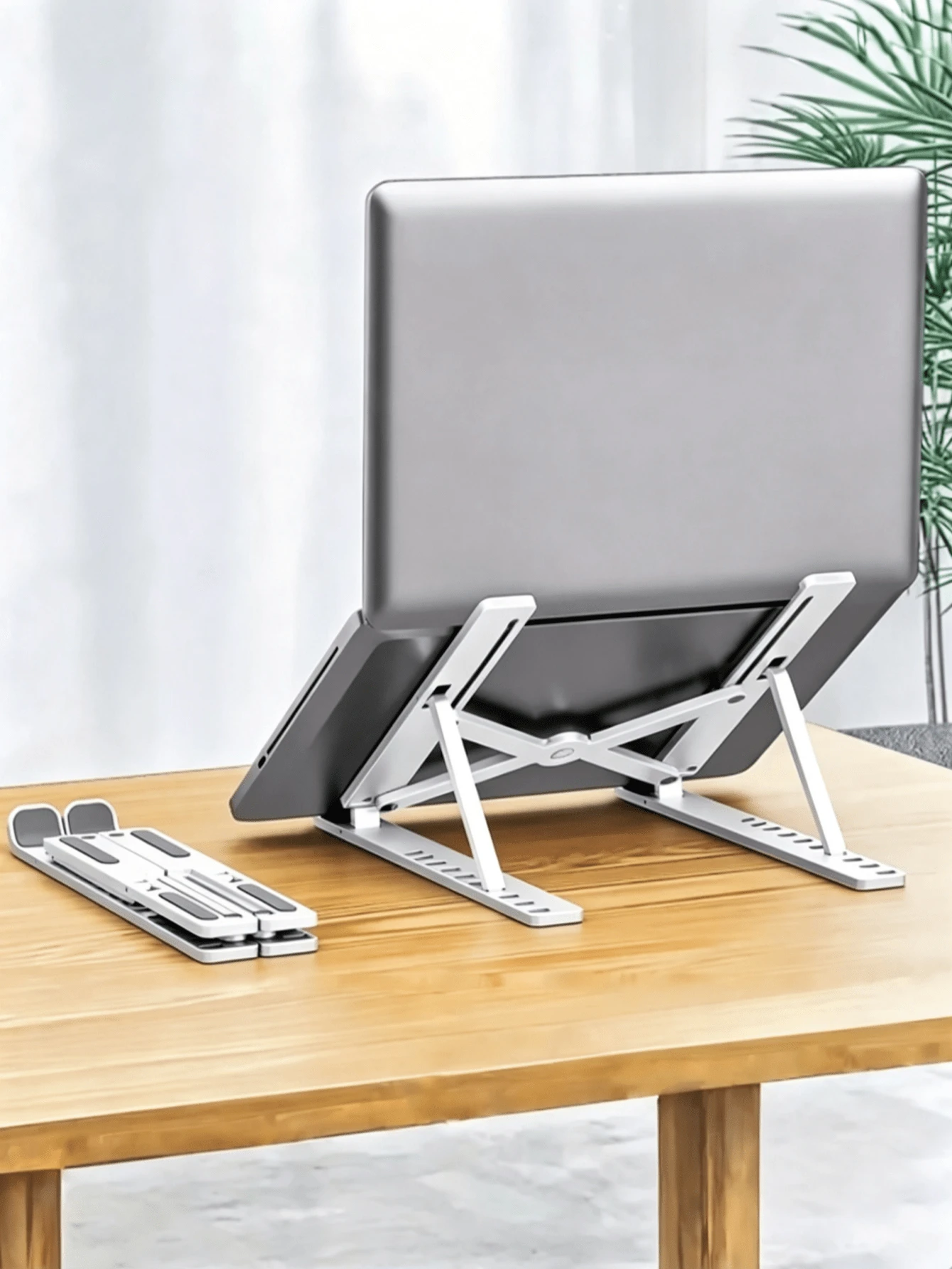 1pc Laptop Stand, Ergonomic Portable, Phone Plastic Holder, 10 Adjustable Angles, Suitable For 12-18 Inch Laptops, Perfect For Office, Study, Bedroom And Travel - Folding Computer Stand - View 1