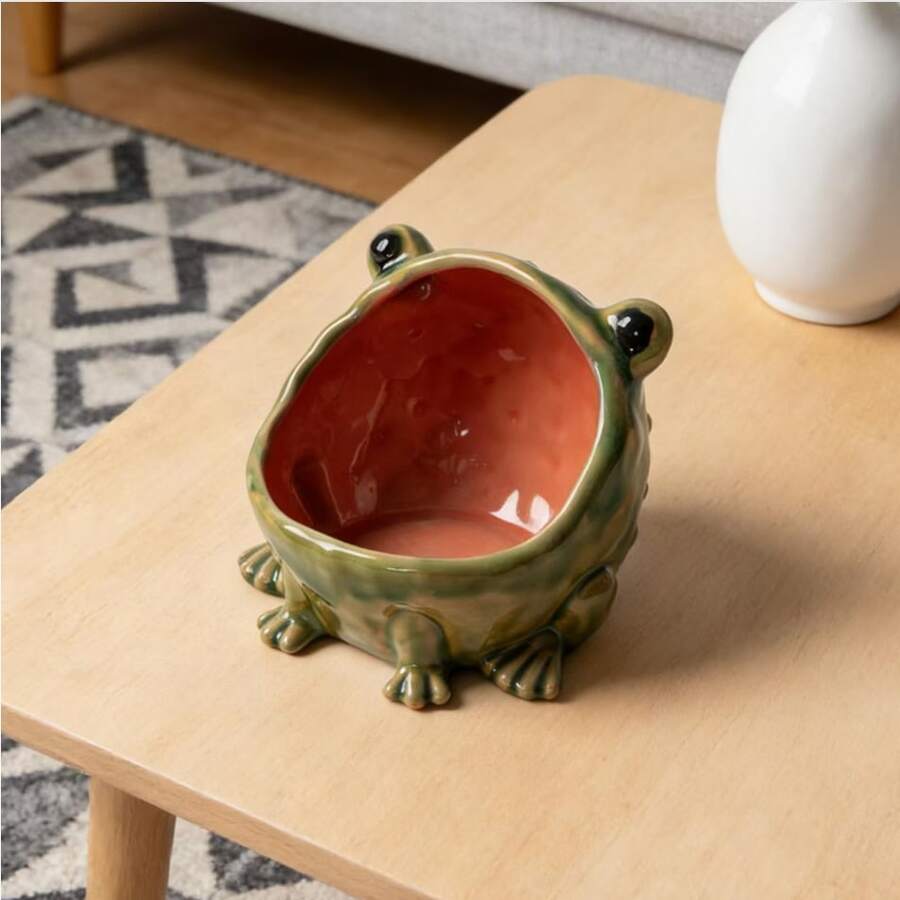 1pc Acrylic Decor, Cute Frog Candy Tray, Fun Big Mouth Figurine, Suitable For Key Tray, Entryway, Desktop, Acrylic Decor Frog Shaped Jewelry Dish Tray, Fun Candy Dish And Cookie Jar, Suitable For Home, Kitchen, Office Desktop Decoration