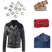 100 remaches de 10 mm, adecuados para ropa, manualidades, remaches metálicos estilo punk, se pueden usar para chaquetas de cuero, bolsos, collares para perros, etc. - multicolor - Ver 4