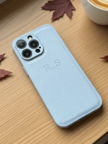 客製化個性化姓名手機殼，適用 11 12 13 14 15 16 17 Pro Max Plus 17 Air 13 12 Mini，韓系奢華 PU 皮革 3D DIY 刻字字母縮寫姓名，適用 X XS XR XS MAX 7 8 Plus，防震手機殼，節日禮物送給愛人、朋友、家人或自己，適用 Galaxy S25 S24 S23 S22 S21 Ultra Plus A55 A54 A53 A52 A34 A33 A32 A15 A14 A13 A12 - 淺藍色 - 查看 5