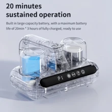 床墊吸塵器,雙杯設計,手持式床用吸塵器,12000PA吸力,專為清除床上用品和沙發上的塵蟎設計,配備LED顯示屏和3種清潔模式 - 彩色 - 查看 3