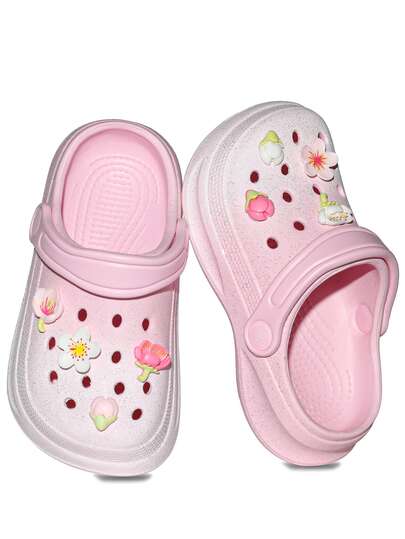 HOEASE Girls' Garden Clogs, Summer EVA Soft Sole Breathable And Comfortable Non-Slip Beach Shoes For Boys And Girls, Slip-On Design, All-Season Footwear