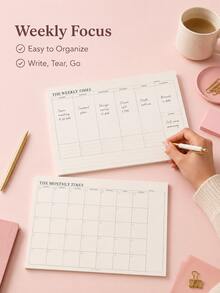 Student Planner, Tear-Off Page School Schedule Book, Undated Monthly/Weekly Calendar, Homework To-Do List Notebook, Teenager Study Planning Book School Supplies - Multiple Styles - View 2