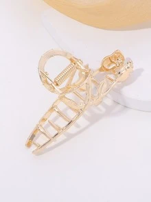 3pcs Alloy Butterfly Rose Hair Claw Summer Hair Accessories Beach Claw Clips Vacay Hair Clips - Gold - View 5