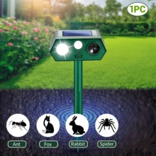 2/1-Piece Solar-Powered Outdoor Animal Repeller, Solar-Powered, Cat Repeller, Deer Repeller, Ultrasonic Device For Repelling Squirrels, Raccoons, Skunks, Dogs And Birds, Suitable For Gardens And Yards - 綠色-大功率35-50HZ - 查看 13