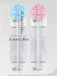 1pc 4-In-1 Rotary Paper Trimmer, Paper Cutter, Office Photo Paper Cutting Knife, Plastic Material - As Shown In the Figure - View 5