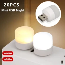 10 st USB-nattlampa med plug-in LED, mini kreativ rund mjuk lampa med ögonskydd, bärbar sänglampa för studentboende, sovrum och heminredning - Nattlampa - Visa 7