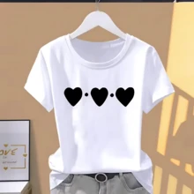 Camiseta deportiva con estampado Floral para mujer, camiseta informal explosiva de manga corta, camisetas gráficas, ropa para mujer, camiseta de gran tamaño - Blanco - Ver 1