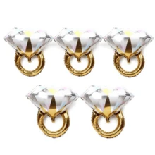 1/3/5pcs Rhinestone Engagement Ring Shaped Aluminum Foil Balloons, Suitable For Wedding, Engagement, Bridal Shower Party Supplies - Diamond Ring - View 10