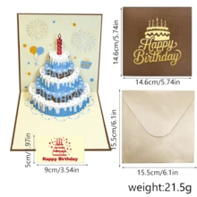 2026新款3D生日祝福卡，送給朋友的完美禮物，3D彩色生日祝福卡，蛋糕與蠟燭設計極簡生日卡，創意高級可折疊生日派對禮物，My Order Delivered，畢業裝飾，禮物，18歲生日派對用品，感謝老師禮物，最佳老師禮物 - 白色 - 查看 27