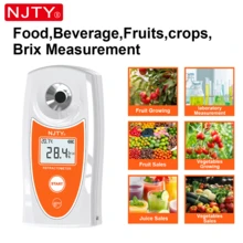 NJTY Digital Refractometer Brix Meter, Portable Digital Sugar Refractometer With HD LCD Screen, Auto Temperature Compensation, Fast 3s Measuring Sugar Tester For Fruit, Juice, Beverage, Vegetables, Home And Industry Use - A - View 10
