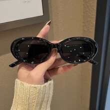 2 Pasang/1 Pasang Kacamata Fashion Oval Vintage, Unisex, Cocok Untuk Pesta, Pantai - MultiWarna - View 5