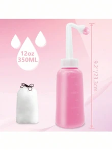 500ml Toilet Flush Spray Bottle, Portable Bidet Bottle - Pink - View 3