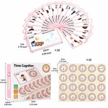 Kids Wooden Time Learning Puzzle Clock Set, Montessori Educational Matching Cards Toy For Toddlers Time Recognition & Daily Routine Training - Multicolor - View 8
