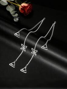 2 piezas Cadena corporal de mariposa elegante y minimalista, accesorio de moda sexy invisible para hombros abiertos, cadena de hombro ajustable con strass - A - Ver 11