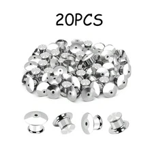 50 piezas de respaldos de pasador con cierre de de metal, diseño de resorte sin herramientas, 0.4 pulgadas para broche/solapa/pin de esmalte, mango antideslizante y antidaño, adecuado para manualidades DIY y distintivos - A - Ver 10