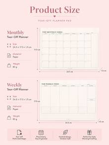 Student Planner, Tear-Off Page School Schedule Book, Undated Monthly/Weekly Calendar, Homework To-Do List Notebook, Teenager Study Planning Book School Supplies - Multiple Styles - View 9