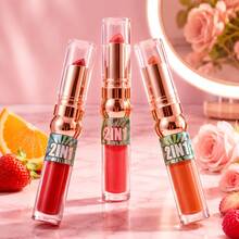 Set de 3 labiales y brillos para labios, tonos combinados, textura suave y labios brillantes para uso diario, Paquete de 3 piezas, tonos rojos y rosados, sensacion comoda en labios - Multicolor - Ver 1