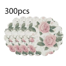 Floral Scalloped Round Placemats, Decorative Table Mats, Size 36*36cm. Polyester Woven, Heat-Resistant, Waterproof, Stain-Proof, Washable & Durable For Table Decor. - Multicolor - View 15
