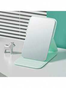 Espejo de maquillaje minimalista para baño y dormitorio, espejo plegable estilo Simpleini, espejo portátil de cuero PU, espejo para dormitorio universitario de regreso a clases, espejo de tocador portátil de escritorio, espejo con soporte de escritorio, espejo de maquillaje de mano, espejo de escritorio ajustable, espejo de tocador para dormitorio de estudiante, decoración del hogar, decoración de baño y habitación, organizador de maquillaje de verano, accesorios de baño, adecuado como regalo de Navidad y Halloween para familiares y amigos - Negro - Ver 14