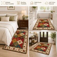 1 Piece Of Cashmere Carpet With A Thickness Of 10mm And An Upgraded Material Of 1300g/M2. Bohemian-Patterned Bathroom Rug And Bedroom Carpet In An Asymmetric Shape, Soft And Comfortable, With A Non-Slip Backing. Suitable For Bedroom Rugs, Bedside Rugs, Living Room Rugs, Study Rugs, Decorative Rugs, Outdoor Rugs, Kids' Room Rugs, And Gift Options. - Bohemian Style - View 3