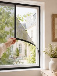 Cinta autoadhesiva de gancho y bucle, cinta de fijación para pantalla de ventana, correa de fijación adhesiva recortable, adecuada para marco de ventana, marco de puerta, pantalla de ventana, malla, cortina de polvo, fijación DIY para el hogar - negro - Ver 4