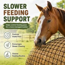 [Horse Stuff] Hay Net, Hay Nets For Horses - Slow Feed Hay Nets For Horses, Heavy-Duty Round Bale Hay Bag For Reducing Waste & Promoting Healthy Eating - Stall Or Pasture Use, Horse Supplies - View 2