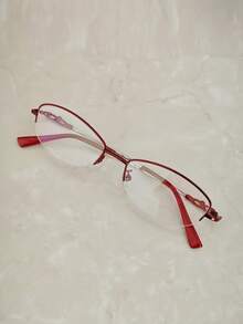 1 Pair Unisex Fashionable Artistic Plain Glasses - Rose Red - View 1