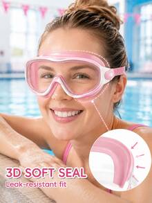 3/1pc These Swimming Goggles Feature Leak-Proof And Anti-Fog Capabilities; Suitable For Use In Swimming Pools And Water Parks, And Appropriate For Teenagers. Must-Have Gifts For The Back-To-School Season - Multicolor - View 3