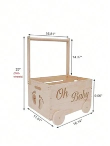 1pc Wooden Baby Storage Box / 5pcs Wooden Hangers, Bus-Shaped Storage Basket, With An Open-Top Design For Easy Access, Suitable For Essential Items For New Parents, And A Decorative Storage Basket For Home Use - Multicolor - View 7