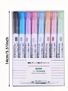 Random 1 Pc Floral Outline Pens, Curve Pens For Planners, Decorative Pens With Floral Designs, Roller Pens For Scrapbooks, And Special Pens For Hand- Reports, Back To School - Double-ended Pen - View 3