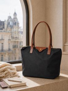 2026 Summer New Women's Shoulder Tote Crossbody Bag, Minimalist Versatile Casual Solid Color Large Capacity Zipper Large Size Bag - Multicolor - View 8
