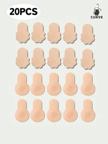 10/20PCS (10Cm Diameter) Reusable Invisible Breast Enhancement Tape Anti-Glare Breast Patches And Disposable Stretch Non-Woven Nipple Patches - Apricot - View 13