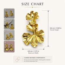 1 Pair KC Gold Double-Layer 3D Petal Earrings, Iron Body Electroplated With 24K Gold, Elegant And Unique, Eye-Catching - Petal - View 9