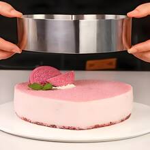 3pcs Stainless Steel Cheesecake Rings Mousse Cake Molds, Heat-Resistant 3-Layer Cake Baking Tools, Suitable For Birthday Cakes, Valentine's Day, Anniversary And Home Baking Bread And Cakes - View 9